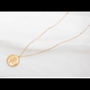 Gold Rose Pendant Necklace